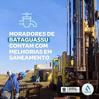 Moradores de Bataguassu contam com melhorias em saneamento.