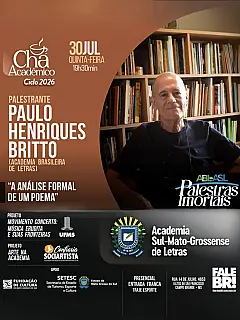 Imortal da ABL ministra palestra gratuita sobre análise de poemas