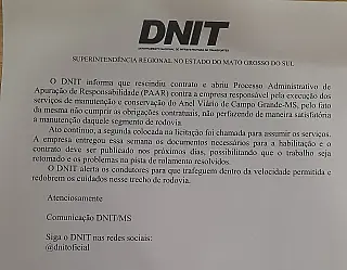 Reclamação de ouvinte sobre Anel Viário de Campo Grande