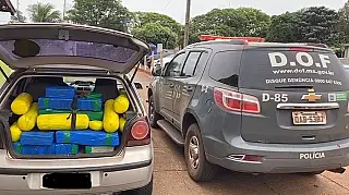 Motorista é preso  pelo DOF com mais de 200 kg de maconha  em carro