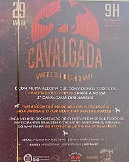 Cavalgada promete reunir cavaleiros e amantes da cultura sertaneja em Aparecida do Taboado