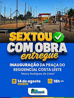 Praça do Residencial Costa Leste será inaugurada nesta sexta-feira em Aparecida do Taboado
