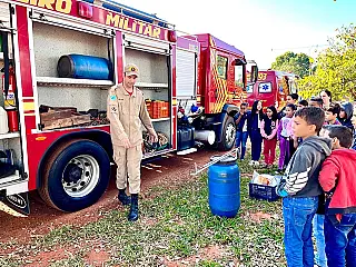 Corpo de Bombeiros realiza palestra sobre primeiros socorros na Escola João Chama