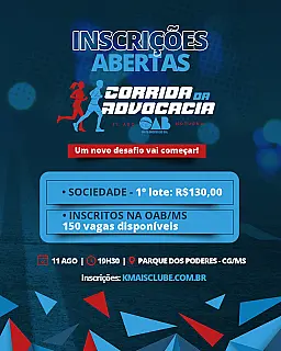 Inscrições abertas para a Corrida Noturna da OAB/MS