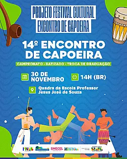 14º Festival cultural de capoeira acontece neste sábado em Aparecida do Taboado