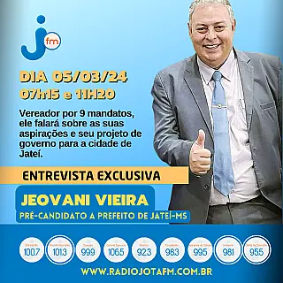 Pré-candidato à prefeito de Jateí é o entrevistado de terça, na JOTA FM