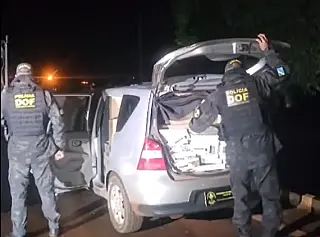 DOF apreende carga de cigarros contrabandeados e motorista foge