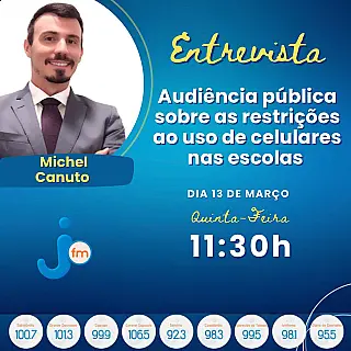 Jota FM entrevista nesta quinta feira o Dr. Michel Canuto sobre Audiência Pública em Sidrolândia