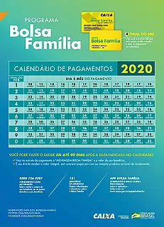 Governo divulga calendário de pagamento do Bolsa Família para 2020
