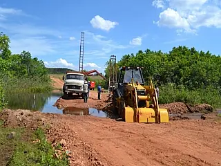 Ponte na área rural está sendo construída com parceria entre Prefeitura de Selvíria e Eldorado Brasi