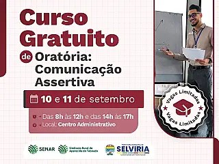 Selvíria oferece curso gratuito de Oratória