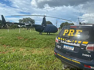 PRF e Polícia Civil apreendem helicóptero irregular em Paranaíba