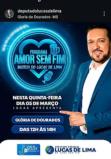 "Amor Sem Fim" Glória de Dourados nesta quinta-feira (05) de março