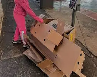 Crianças arrecadam toneladas de papelão para ganhar foto com Ana Castela  em Paranaíba