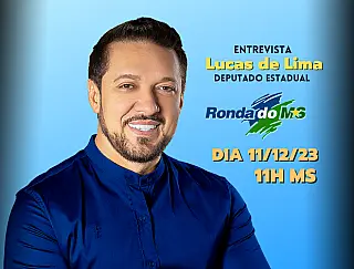 Deputado Lucas de Lima (PDT) será o entrevistado desta segunda-feira no Ronda do MS
