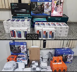 Anaurilândia - Polícia Militar apreende produtos eletrônicos durante abordagem em barreira sanitária
