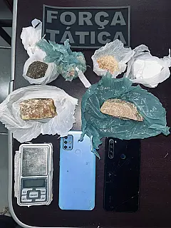 Equipes de Força Tática, apreendeu na terça-feira (18), mais de 300 gramas durante uma ação policial