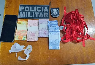 Polícia Militar prende mulher por tráfico de drogas, desacato e resistência e homem com entorpecente