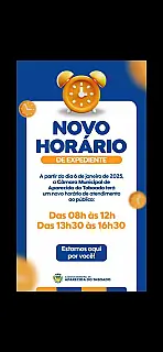 Câmara Municipal de Aparecida do Taboado muda horário de atendimento