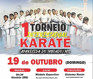 Aparecida do Taboado sedia 1º Torneio Interestadual de Karatê neste domingo