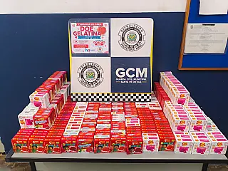 GCM de Santa Fé do Sul arrecada cerca de 500 gelatinas para o Hospital de Amor