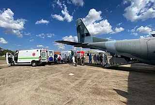 Voo com pacientes de Dourados decola da Capital com destino a Porto Velho