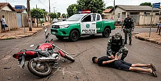 Jovem é detido após empinar moto diante de viatura da PM em Cassilândia