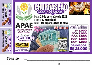 Churrascão da APAE será realizado em setembro e terá sorteio de R$ 30 mil em Aparecida do Taboado