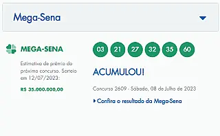 Resultado do Concurso 2609 revela acumulação para prêmio estimado em R$ 35 milhões