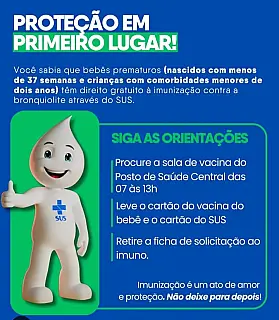 A Secretaria de Saúde passou a disponibilizar vacinas na prevenção de bronquiolite em bebês