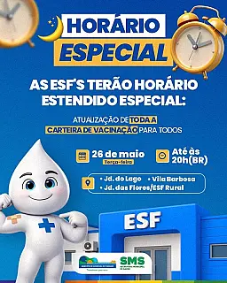 ESF's de Aparecida do Taboado terão horário especial para atualização da vacinação