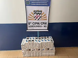 Após denúncia, Polícia Militar apreende carga de cigarro contrabandeados do Paraguai