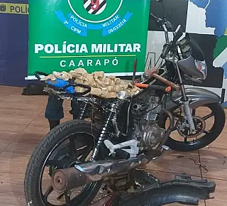Polícia encontra droga escondida em quadro de moto em Caarapó