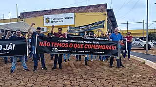 Policiais Penais do MS protestam pela regulamentação da profissão