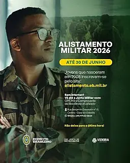 Prazo para alistamento militar termina em 30 de junho para jovens que completam 18 anos em 2026