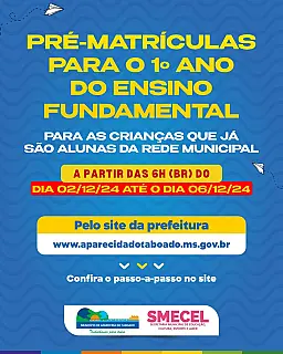 Pré-matrículas para o 1º ano do ensino fundamental começam em dezembro