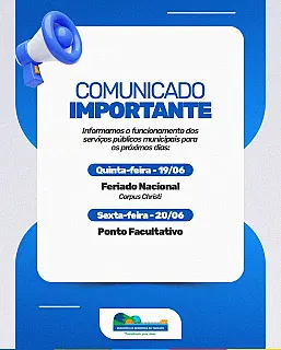Feriado de Corpus Christi altera funcionamento da Prefeitura de Aparecida do Taboado