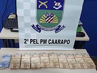 Polícia militar prende dois homens com 45 mil reais em espécie