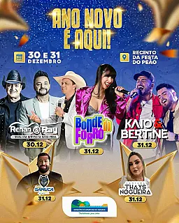 Virada de ano em Aparecida do Taboado terá Bonde do Forró e shows gratuitos