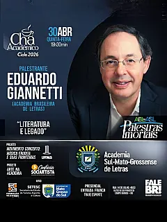 Eduardo Giannetti é o imortal da ABL na palestra do mês de abril