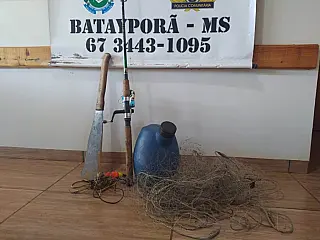 PMA avistam pescador no entorno do Parque das Várzeas do Rio Ivinhema e apreende petrechos ilegais