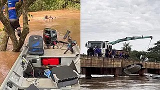 Policial militar de folga e amigo resgatam mulher após barco virar no Rio Dourados