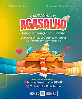 Campanha do Agasalho 2026 mobiliza doações em Deodápolis
