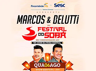Marcos e Belutti abrem o Festival do Sobá na Feira Central de Campo Grande