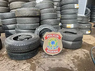 PF Desmantela Esquema de Venda Ilegal de Pneus Importados do Paraguai em Campo Grande
