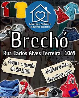 Brechó do Albergue Noturno acontece neste sábado em prol da instituição