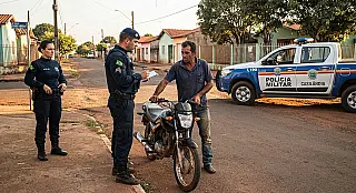 Homem é detido empurrando moto com chassi raspado em Cassilândia