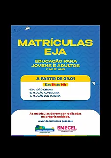 Aparecida do Taboado abre matrículas para educação de jovens e adultos (EJA)