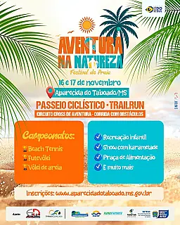 Festival de praia movimenta Aparecida do Taboado nos dias 16 e 17 de novembro