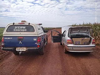 PM de Caarapó apreende contrabando de cigarros em carro